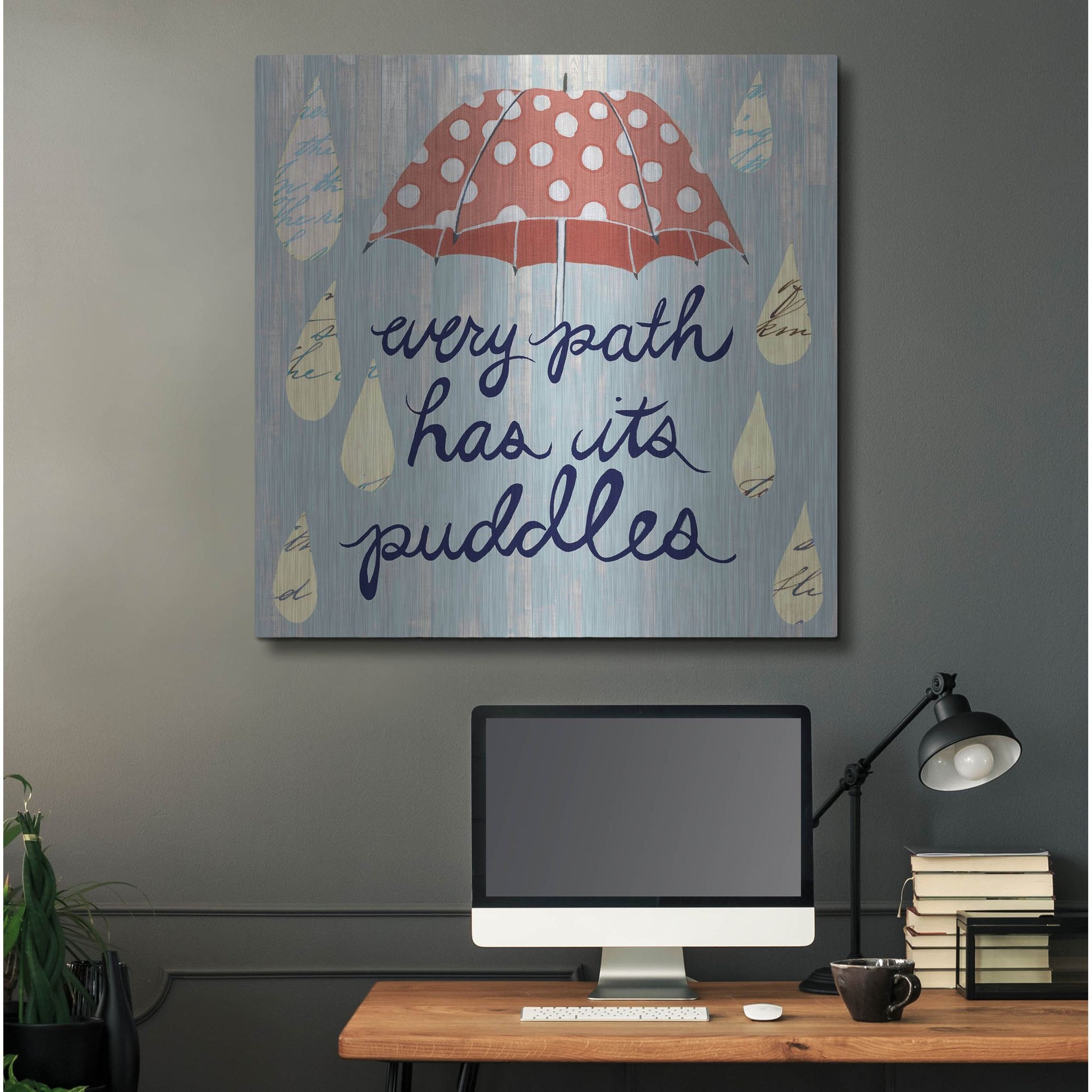 Luxe Metal Art 'Rainy Day II' by Grace Popp, Metal Wall Art,36x36