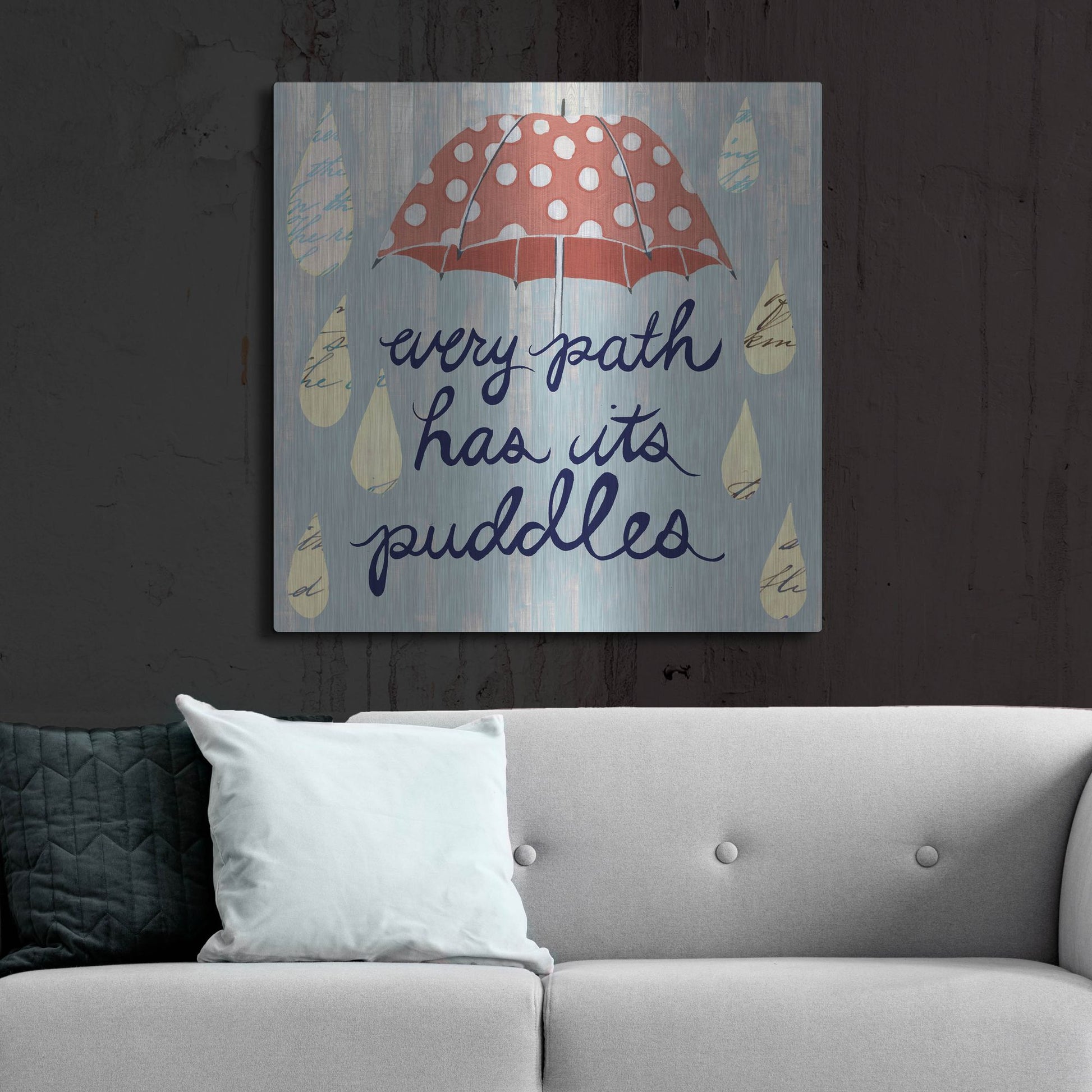 Luxe Metal Art 'Rainy Day II' by Grace Popp, Metal Wall Art,36x36