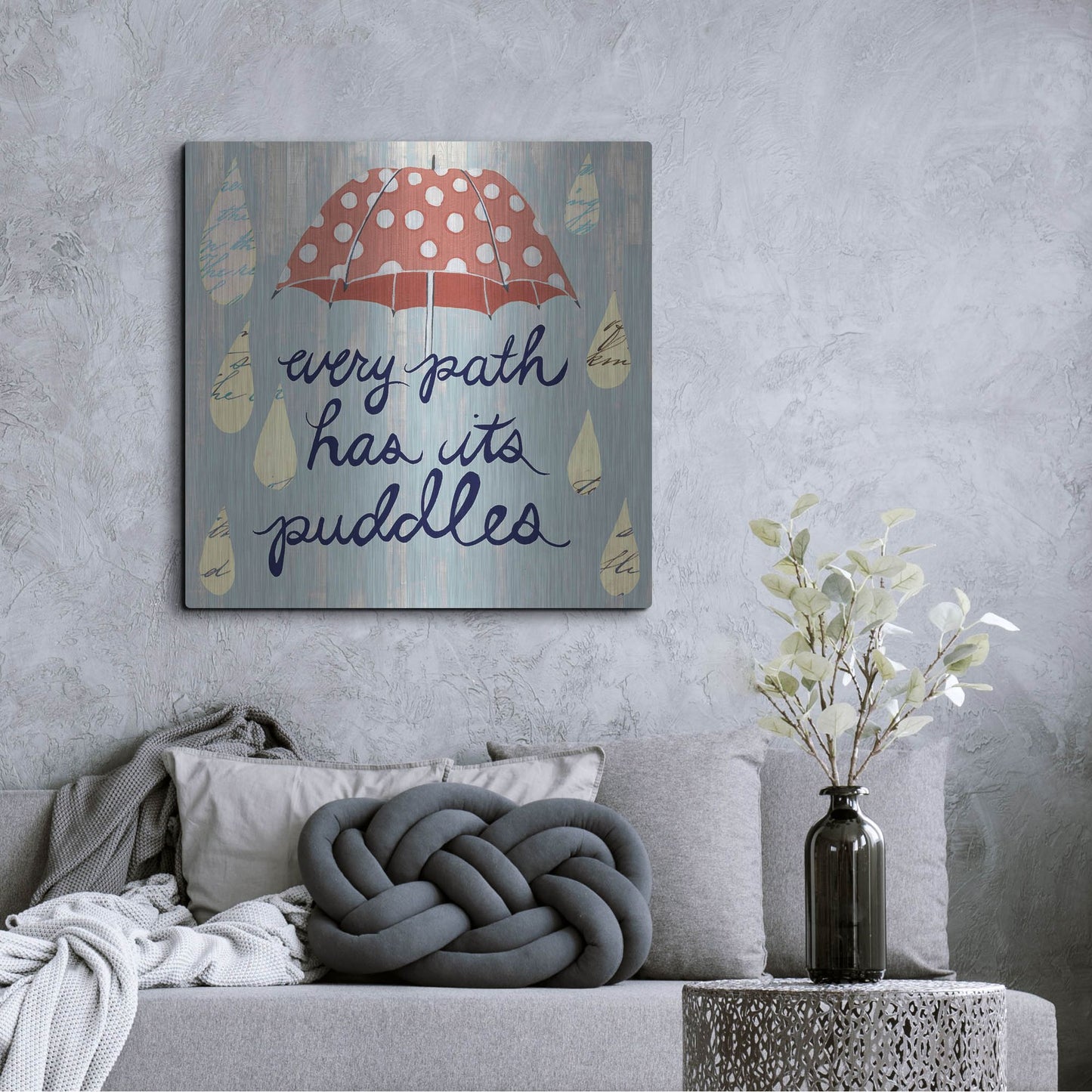 Luxe Metal Art 'Rainy Day II' by Grace Popp, Metal Wall Art,36x36