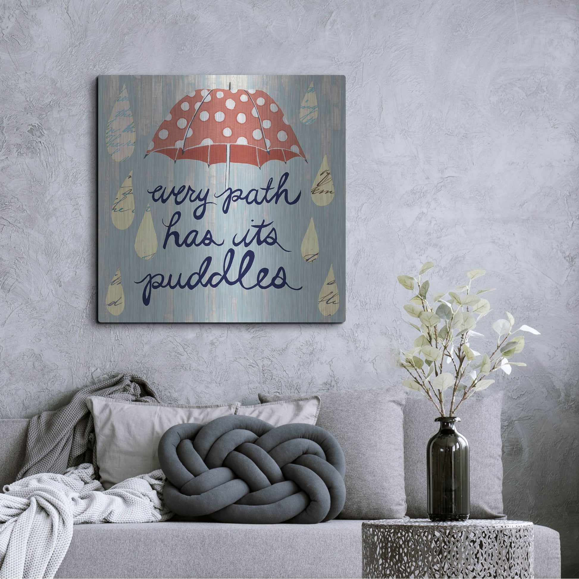 Luxe Metal Art 'Rainy Day II' by Grace Popp, Metal Wall Art,36x36