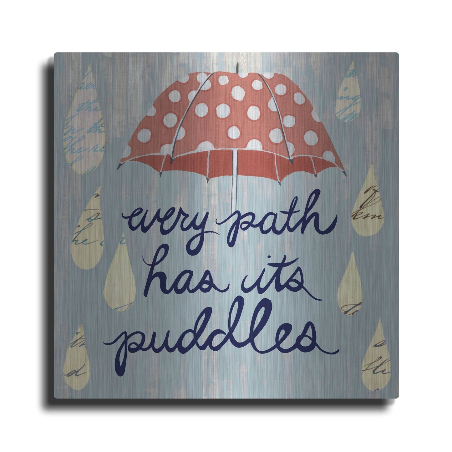 Luxe Metal Art 'Rainy Day II' by Grace Popp, Metal Wall Art