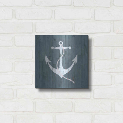 Luxe Metal Art 'Nautical Plank IV' by Grace Popp, Metal Wall Art,12x12