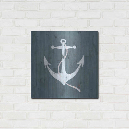 Luxe Metal Art 'Nautical Plank IV' by Grace Popp, Metal Wall Art,24x24