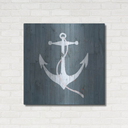 Luxe Metal Art 'Nautical Plank IV' by Grace Popp, Metal Wall Art,36x36