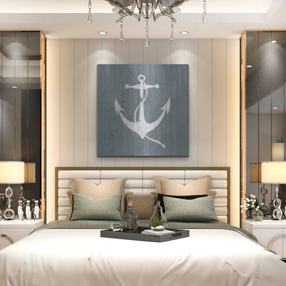 Luxe Metal Art 'Nautical Plank IV' by Grace Popp, Metal Wall Art,36x36