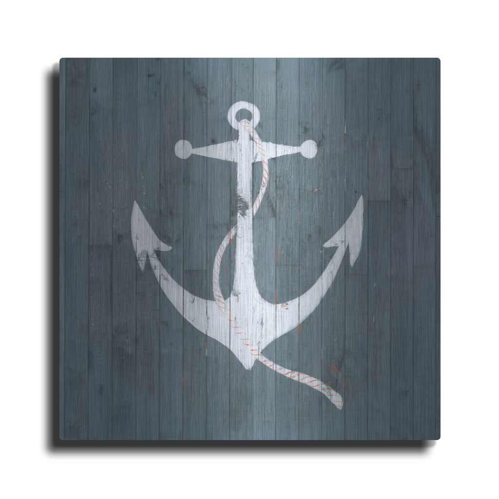 Luxe Metal Art 'Nautical Plank IV' by Grace Popp, Metal Wall Art