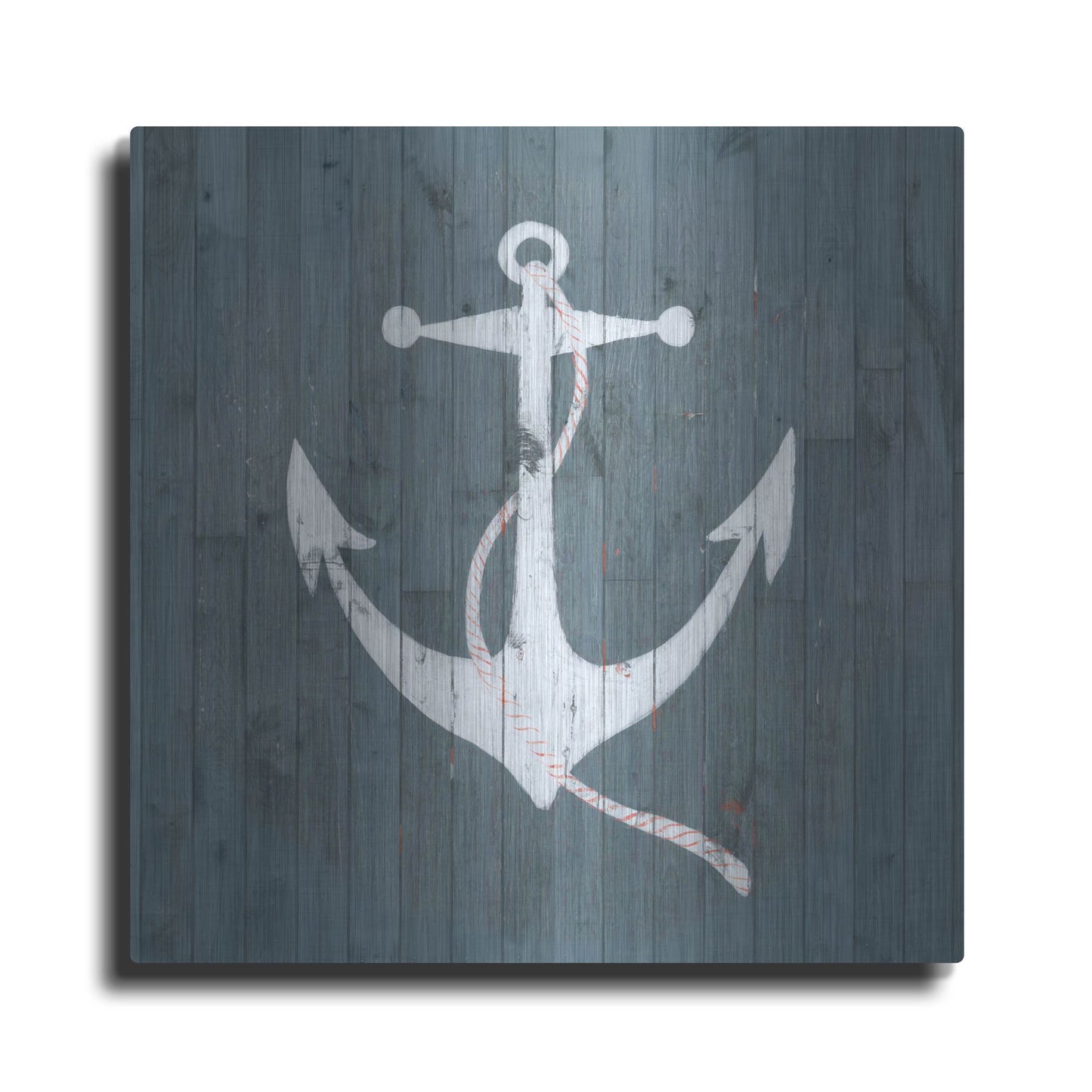 Luxe Metal Art 'Nautical Plank IV' by Grace Popp, Metal Wall Art