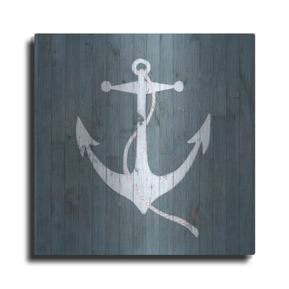Luxe Metal Art 'Nautical Plank IV' by Grace Popp, Metal Wall Art