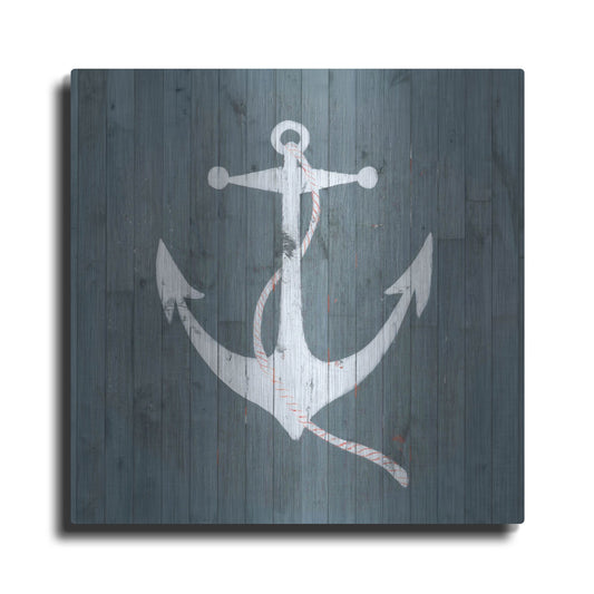 Luxe Metal Art 'Nautical Plank IV' by Grace Popp, Metal Wall Art