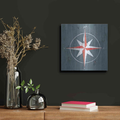 Luxe Metal Art 'Nautical Plank III' by Grace Popp, Metal Wall Art,12x12