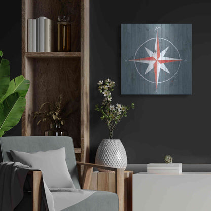 Luxe Metal Art 'Nautical Plank III' by Grace Popp, Metal Wall Art,24x24