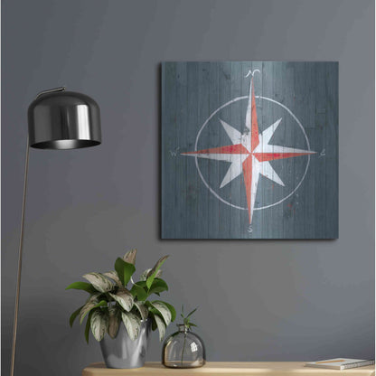 Luxe Metal Art 'Nautical Plank III' by Grace Popp, Metal Wall Art,24x24