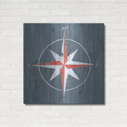 Luxe Metal Art 'Nautical Plank III' by Grace Popp, Metal Wall Art,36x36