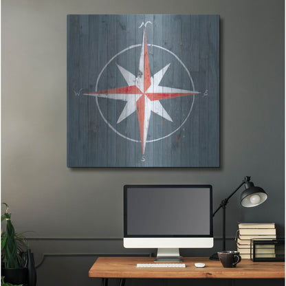 Luxe Metal Art 'Nautical Plank III' by Grace Popp, Metal Wall Art,36x36