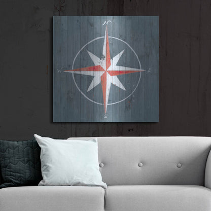 Luxe Metal Art 'Nautical Plank III' by Grace Popp, Metal Wall Art,36x36