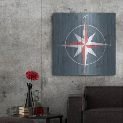 Luxe Metal Art 'Nautical Plank III' by Grace Popp, Metal Wall Art,36x36