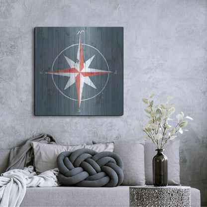 Luxe Metal Art 'Nautical Plank III' by Grace Popp, Metal Wall Art,36x36