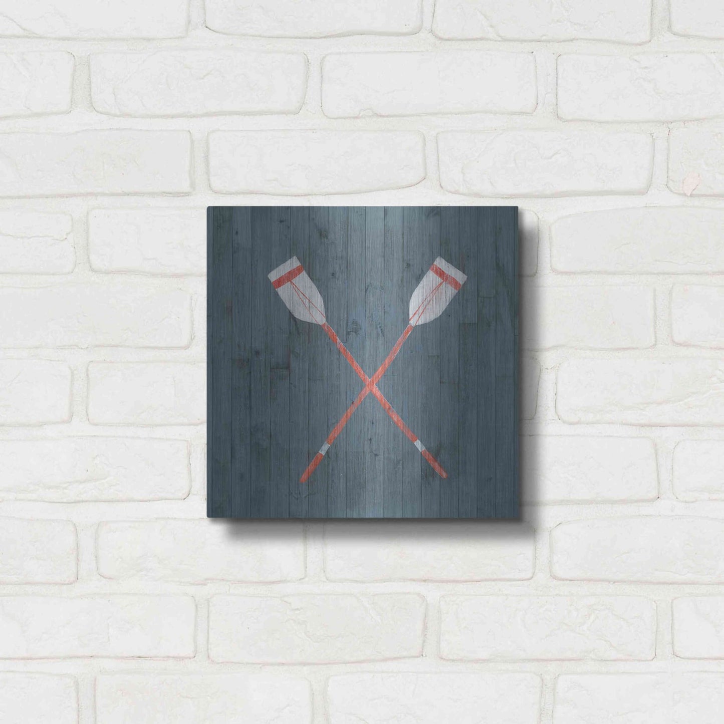 Luxe Metal Art 'Nautical Plank II' by Grace Popp, Metal Wall Art,12x12