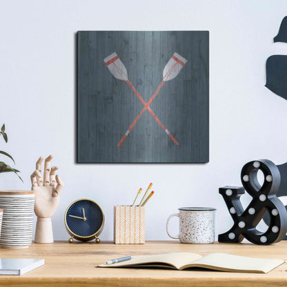 Luxe Metal Art 'Nautical Plank II' by Grace Popp, Metal Wall Art,12x12