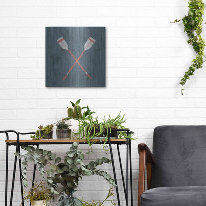 Luxe Metal Art 'Nautical Plank II' by Grace Popp, Metal Wall Art,12x12