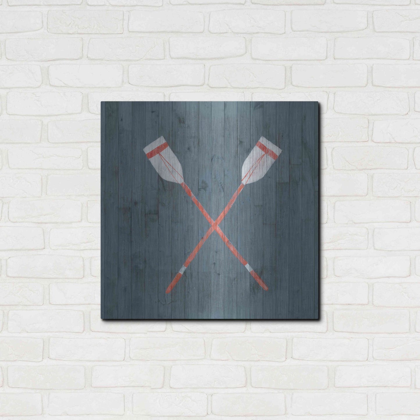 Luxe Metal Art 'Nautical Plank II' by Grace Popp, Metal Wall Art,24x24