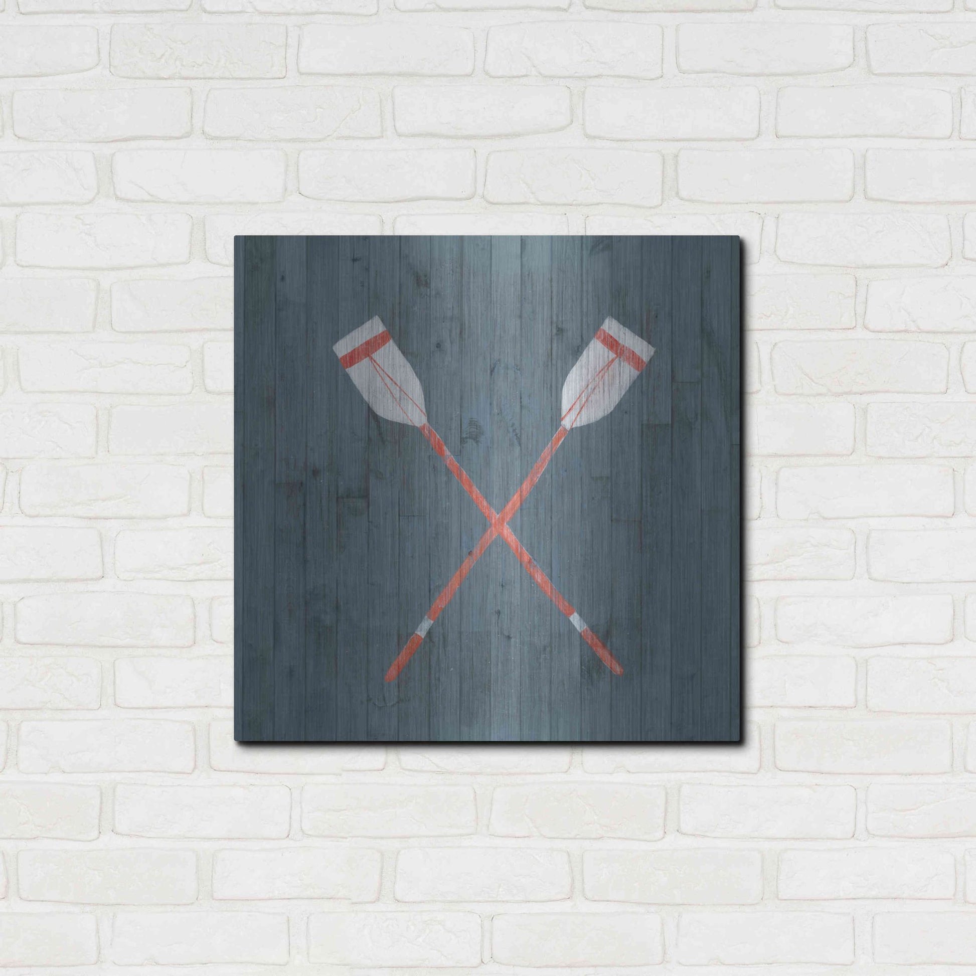 Luxe Metal Art 'Nautical Plank II' by Grace Popp, Metal Wall Art,24x24