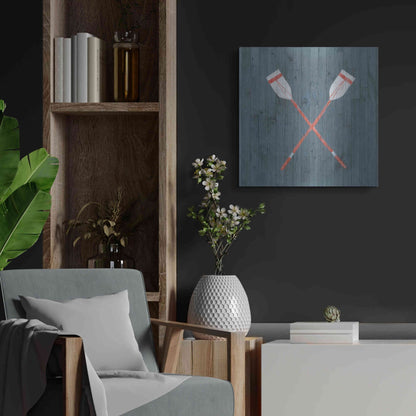 Luxe Metal Art 'Nautical Plank II' by Grace Popp, Metal Wall Art,24x24
