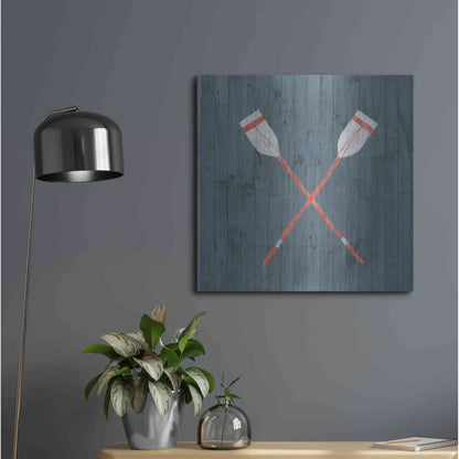 Luxe Metal Art 'Nautical Plank II' by Grace Popp, Metal Wall Art,24x24