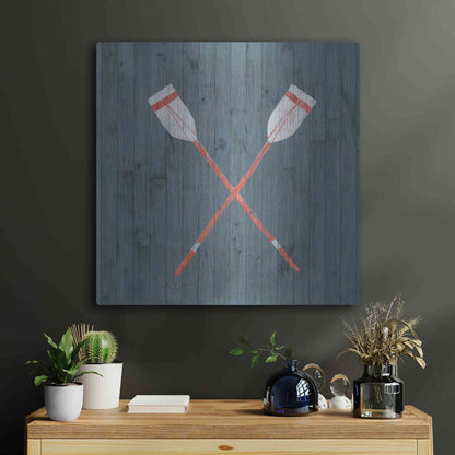 Luxe Metal Art 'Nautical Plank II' by Grace Popp, Metal Wall Art,24x24