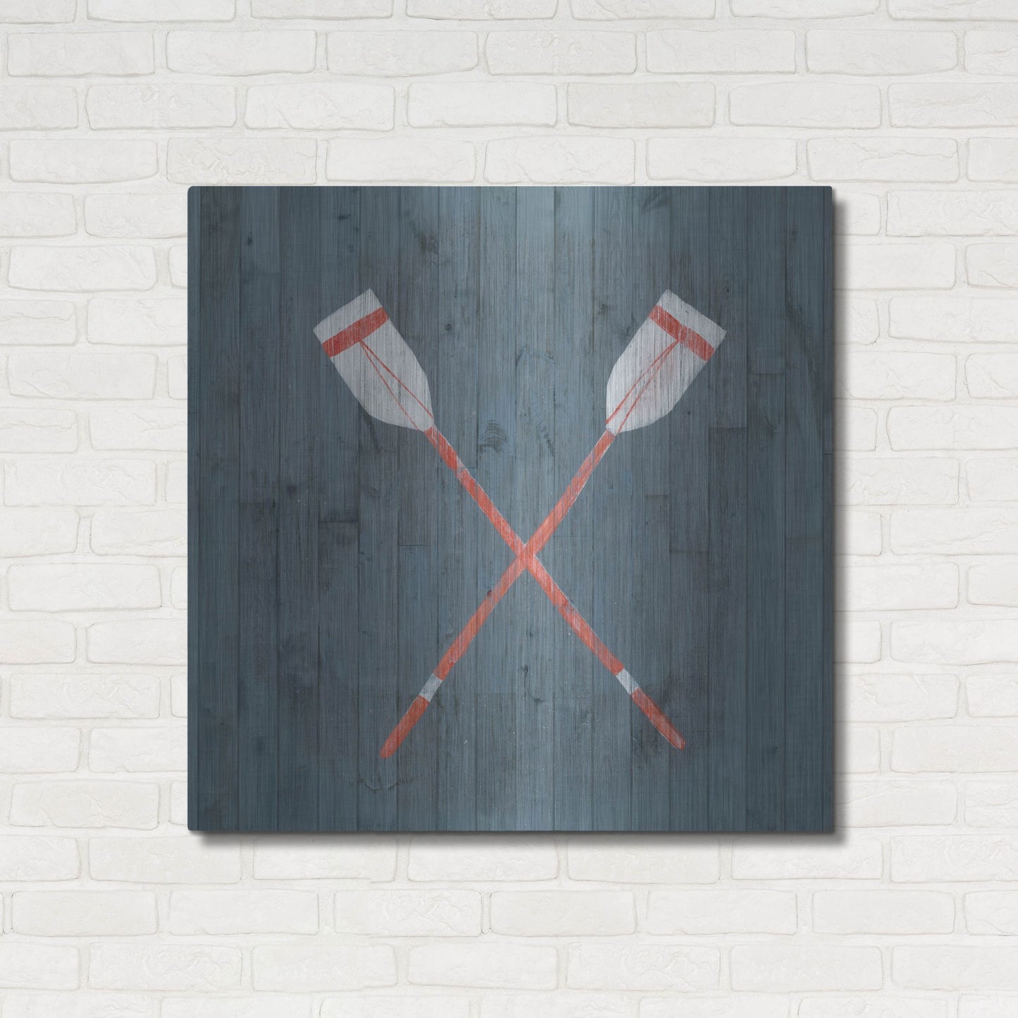 Luxe Metal Art 'Nautical Plank II' by Grace Popp, Metal Wall Art,36x36