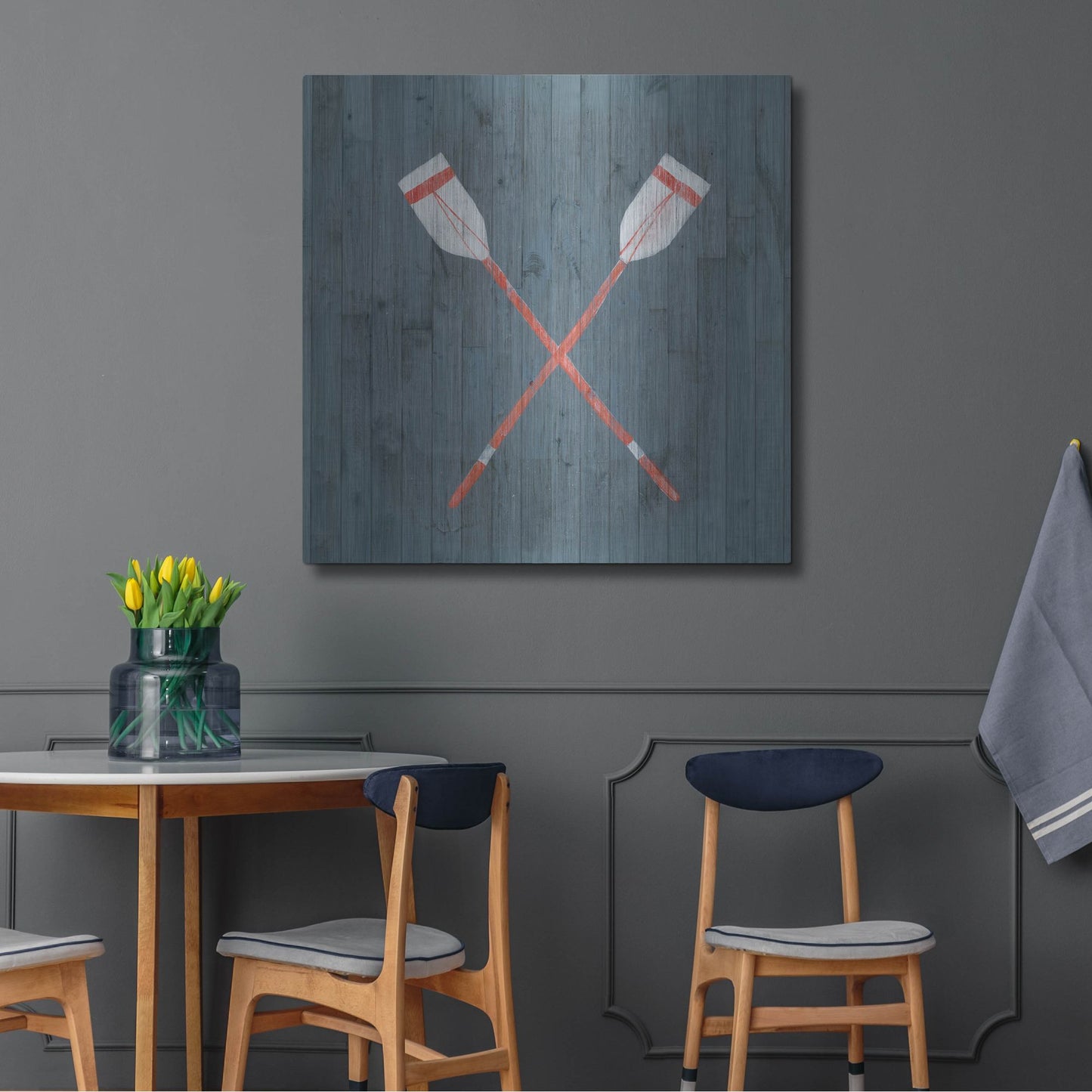 Luxe Metal Art 'Nautical Plank II' by Grace Popp, Metal Wall Art,36x36
