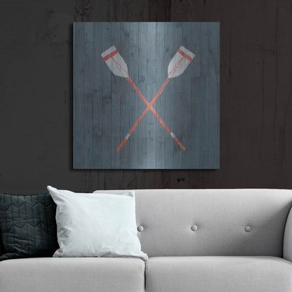 Luxe Metal Art 'Nautical Plank II' by Grace Popp, Metal Wall Art,36x36