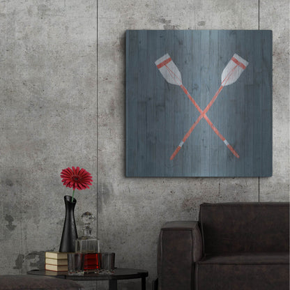 Luxe Metal Art 'Nautical Plank II' by Grace Popp, Metal Wall Art,36x36