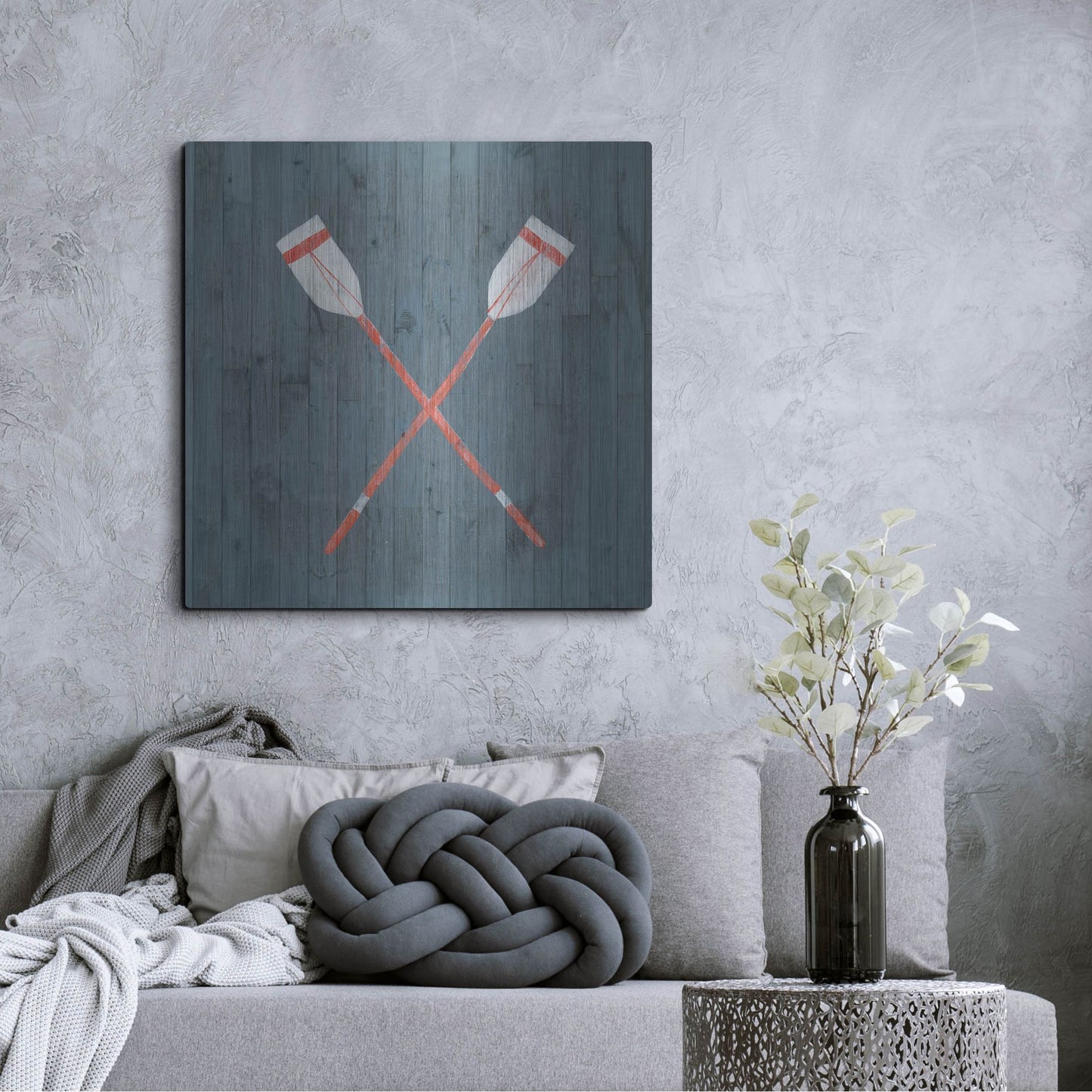 Luxe Metal Art 'Nautical Plank II' by Grace Popp, Metal Wall Art,36x36