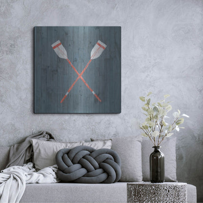 Luxe Metal Art 'Nautical Plank II' by Grace Popp, Metal Wall Art,36x36