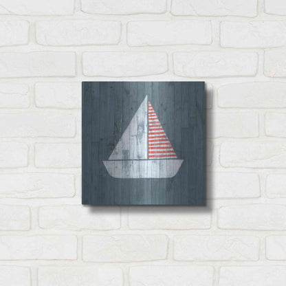 Luxe Metal Art 'Nautical Plank I' by Grace Popp, Metal Wall Art,12x12