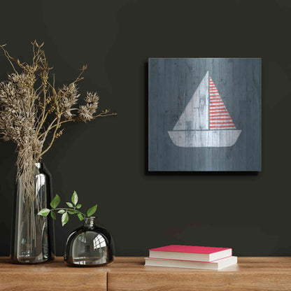 Luxe Metal Art 'Nautical Plank I' by Grace Popp, Metal Wall Art,12x12