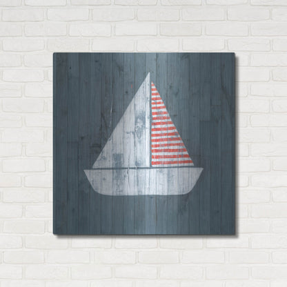 Luxe Metal Art 'Nautical Plank I' by Grace Popp, Metal Wall Art,36x36