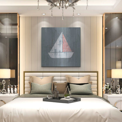 Luxe Metal Art 'Nautical Plank I' by Grace Popp, Metal Wall Art,36x36