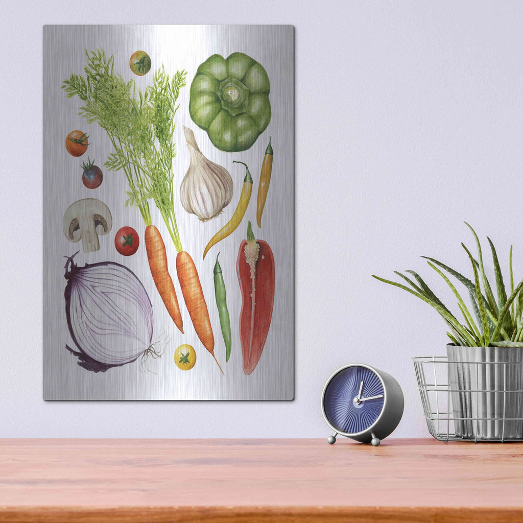 Luxe Metal Art 'Home Harvest I' by Grace Popp, Metal Wall Art,12x16