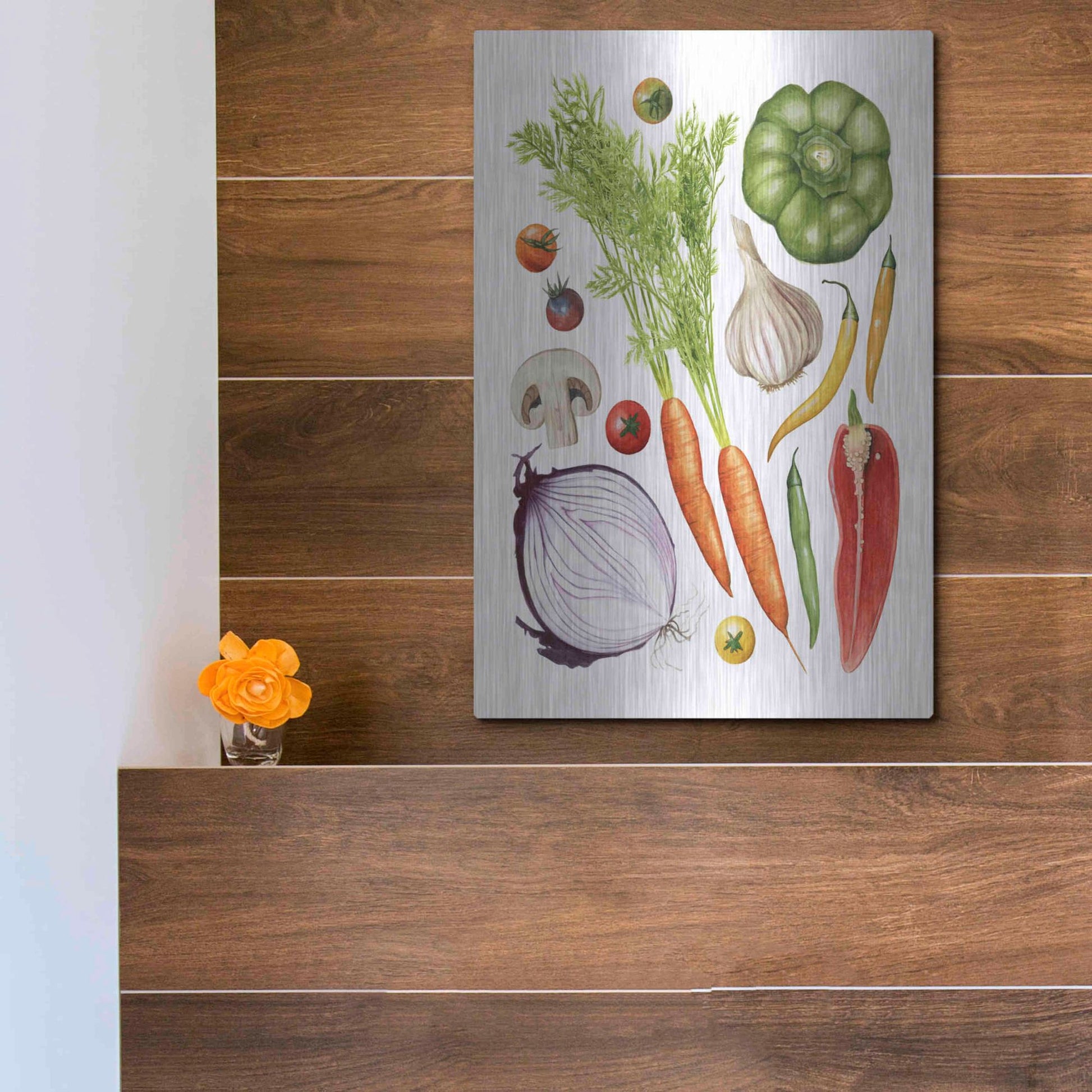 Luxe Metal Art 'Home Harvest I' by Grace Popp, Metal Wall Art,12x16