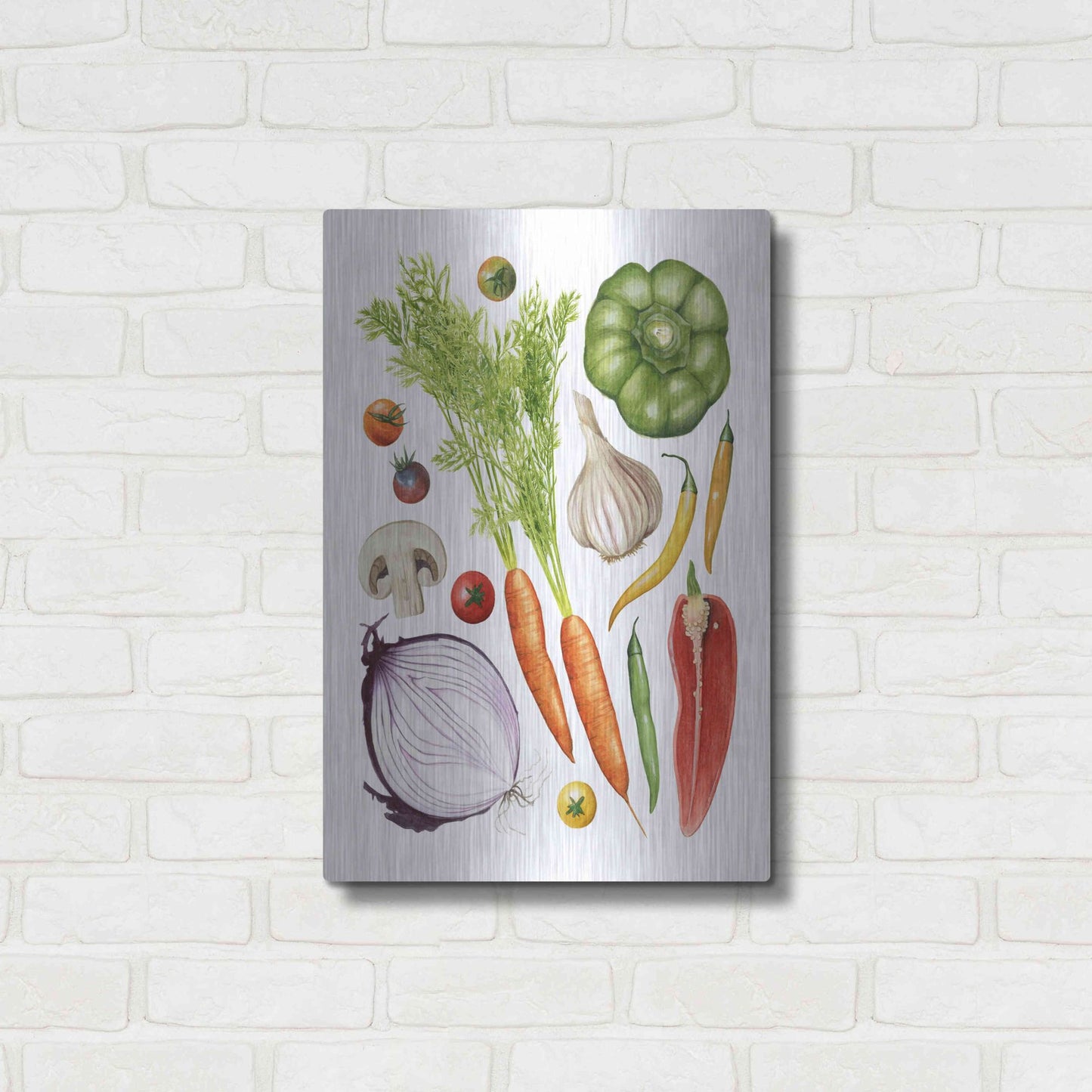 Luxe Metal Art 'Home Harvest I' by Grace Popp, Metal Wall Art,16x24