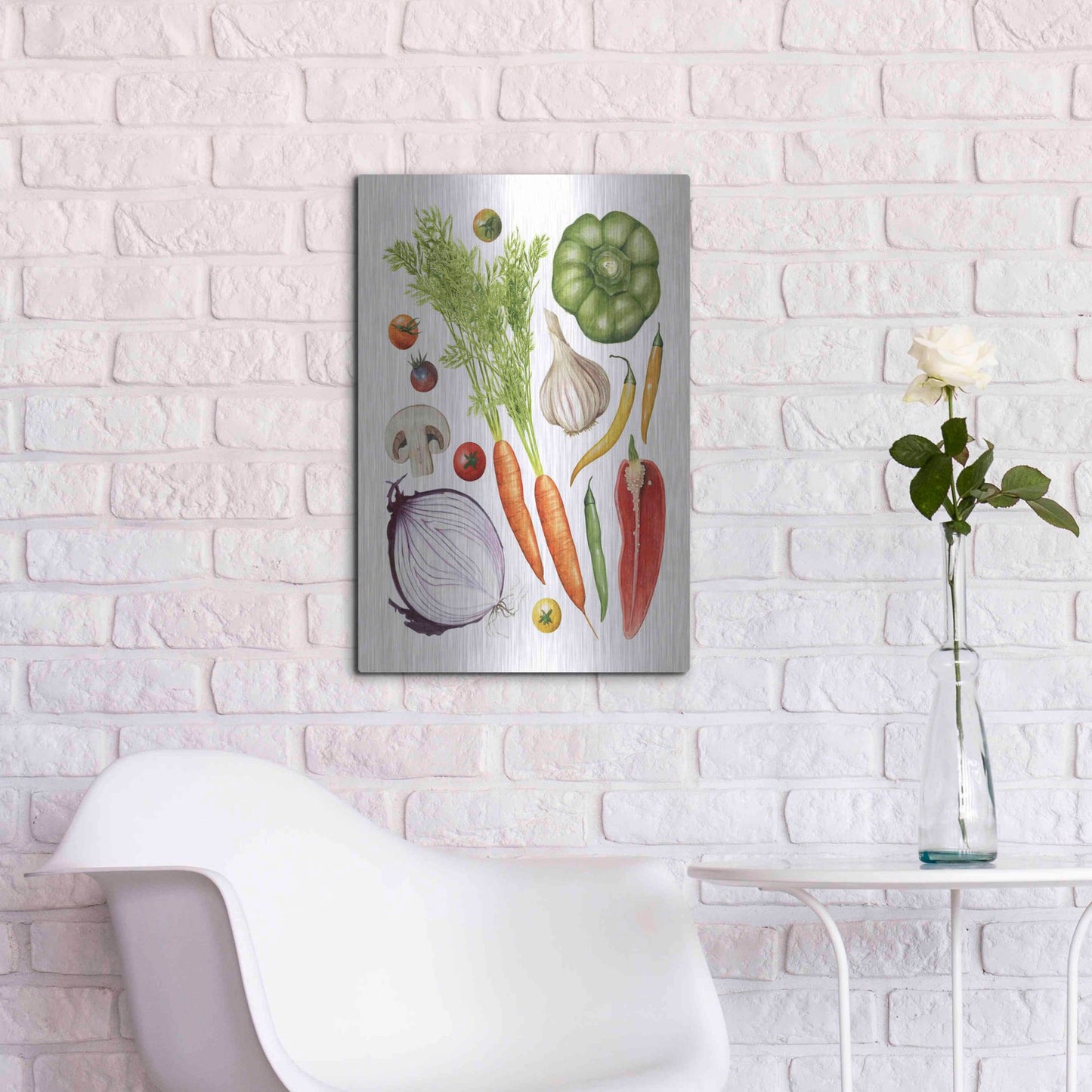 Luxe Metal Art 'Home Harvest I' by Grace Popp, Metal Wall Art,16x24