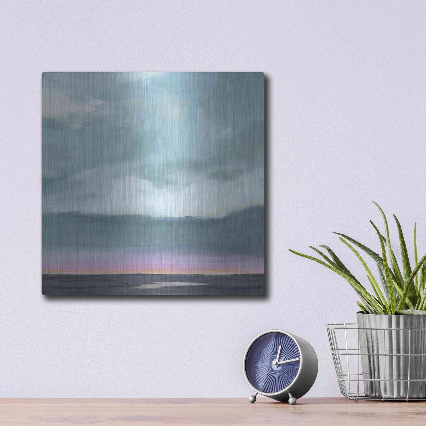 Luxe Metal Art 'Amethyst Marsh II' by Grace Popp, Metal Wall Art,12x12