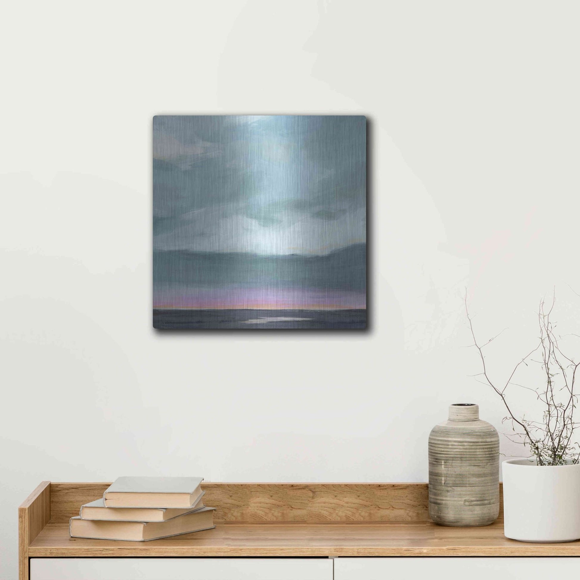 Luxe Metal Art 'Amethyst Marsh II' by Grace Popp, Metal Wall Art,12x12