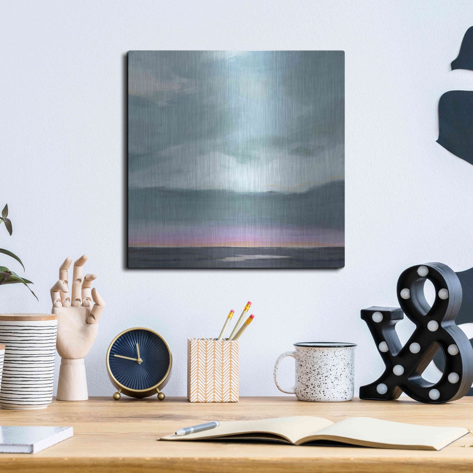 Luxe Metal Art 'Amethyst Marsh II' by Grace Popp, Metal Wall Art,12x12