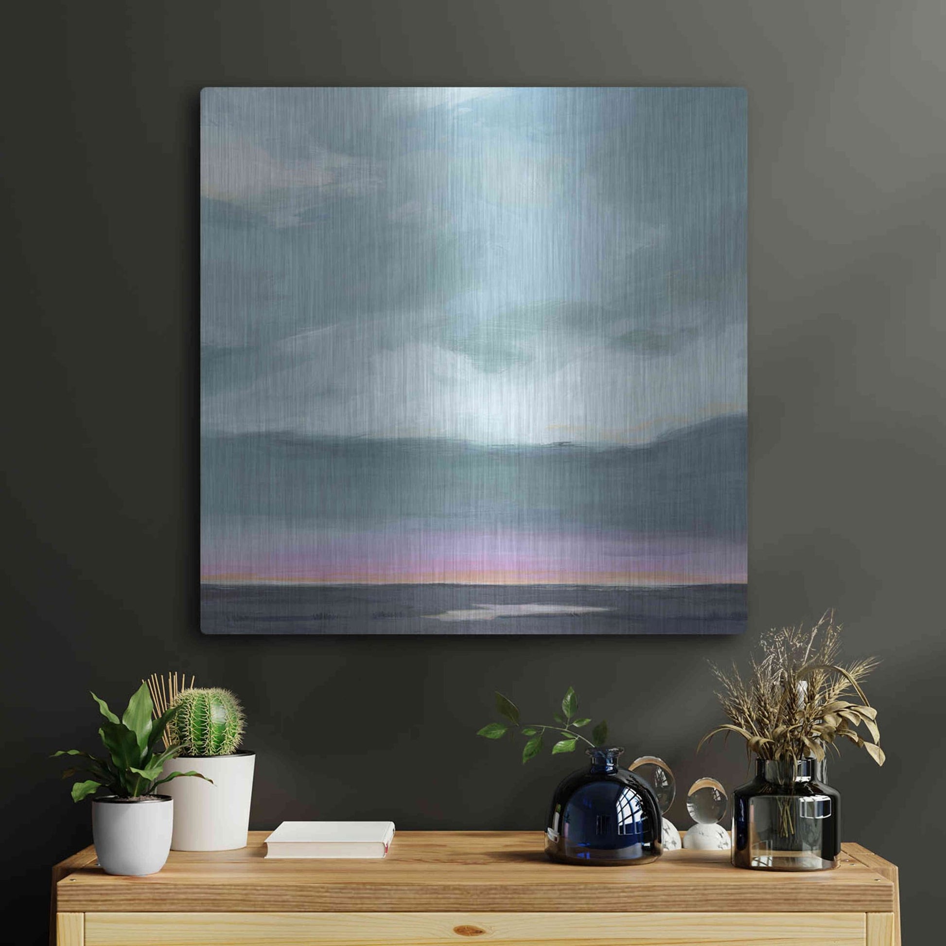 Luxe Metal Art 'Amethyst Marsh II' by Grace Popp, Metal Wall Art,24x24
