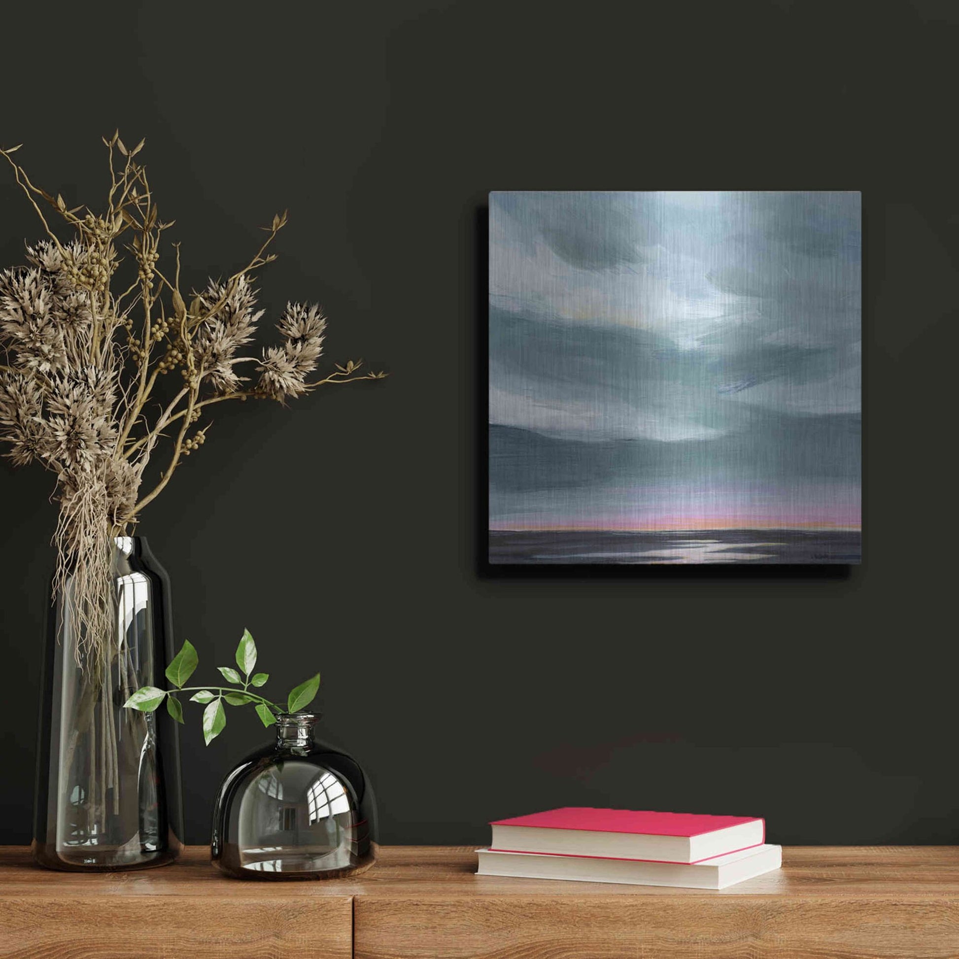 Luxe Metal Art 'Amethyst Marsh I' by Grace Popp, Metal Wall Art,12x12