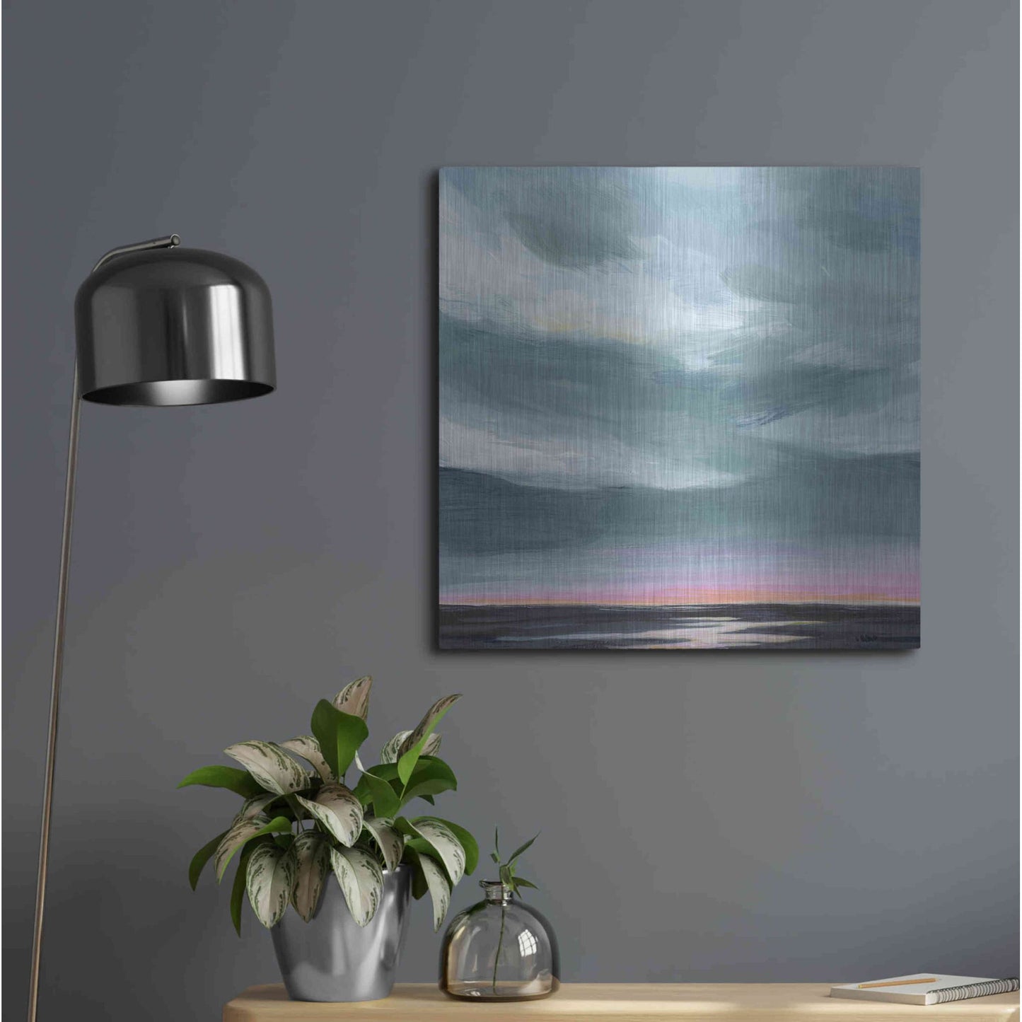 Luxe Metal Art 'Amethyst Marsh I' by Grace Popp, Metal Wall Art,24x24