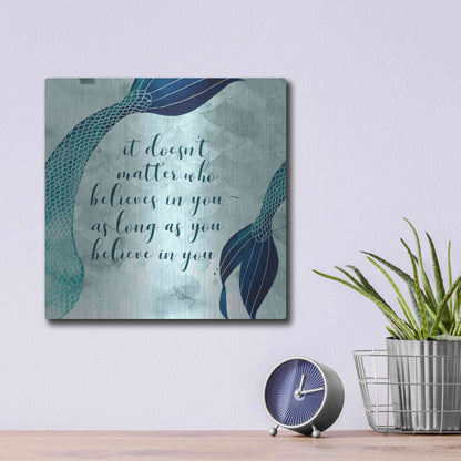 Luxe Metal Art 'Mermaid Inspirations II' by Grace Popp, Metal Wall Art,12x12